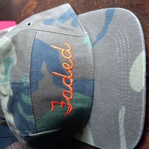 Camo flat brim cap